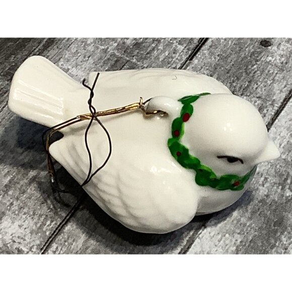 3 Vintage Fitz And Floyd Ceramic White Dove Ornament Hand Painted - Picture 5 of 10